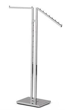 Chrome 2-Way Garment Racks with Straight & Slant Arms
