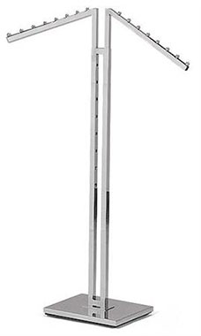 Chrome 2-Way Garment Racks with Slant Square Arms