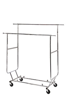 Double Rail Folding Salesman Rolling Racks Double Rail Folding Salesman Rolling Racks