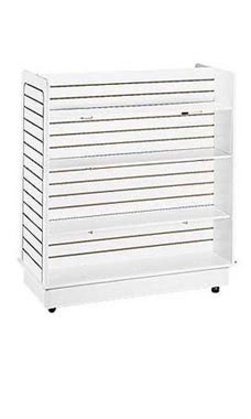 Slatwall Gondola with 6 Shelves and Brackets- White