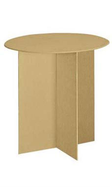 Round Display Table With Wood Finger Groove Legs