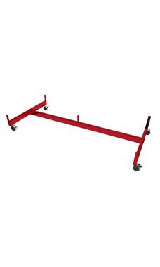 Made to Order 48"L Wire Grid Gondola Base with Casters - Berry Red