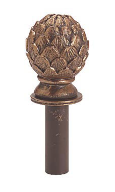 Cobblestone Artichoke Counter Hook Finial