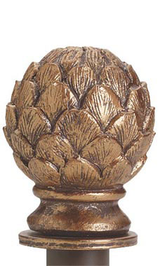 Cobblestone Artichoke Finial with a round Fitting