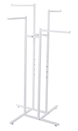 White 4-Way Clothing Rack Straight Arms