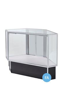 Full Vision Corner Rear Access Black Display Case