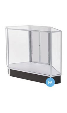 Extra Vision Corner Rear Access Black Display Case
