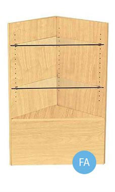 Fully Assembled 90 Degree Corner Filler Display - Maple