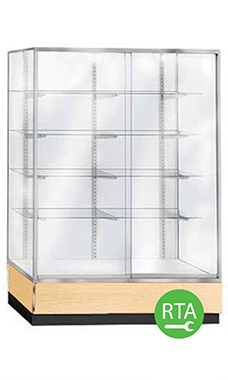 70 inch Maple Metal Framed Glass Wall Unit Ready to Assemble