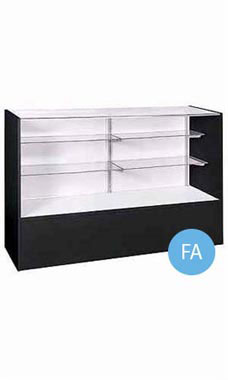 48 inch Full Vision Black Display Case Fully Assembled with Lighting