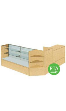 Maple Full Vision Display Case Arrangements