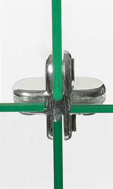 4-Way Metal Cube Clips for Tempered Glass Panels