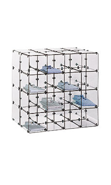 4 x 4 Double Sided 14" x 14" Glass Cube Kit with Metal Clips