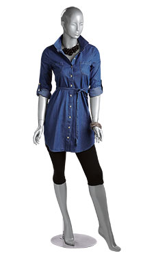 Female Silver Cameo Fiberglass Mannequin with Head