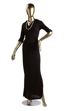 Female Gold Fiberglass Mannequin w/ Egg Head