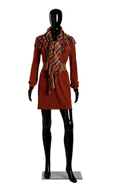 Female Glossy Black Plastic Mannequin Pose 1
