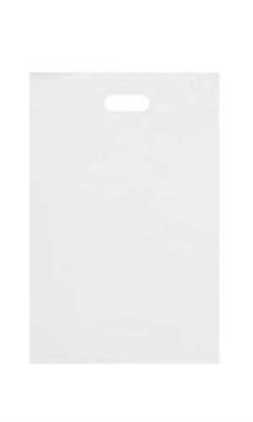 High-Density White Plastic Merchandise Bags - 12" x 3" x 18"