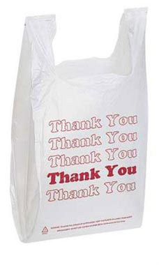 Wholesale Plastic T-Shirt Bags with Red Thank You Print Wholesale Plastic T-Shirt Bags with Red Thank You Print