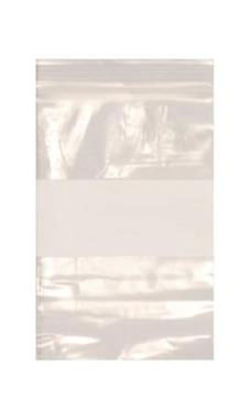 Clear Resealable Wholesale Plastic Shopping Bags with White Block