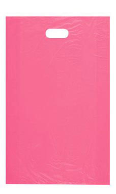 High-Density Pink Plastic Merchandise Bags - 15" x 4" x 24"