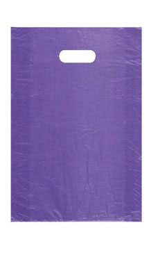 High-Density Purple Plastic Merchandise Bags - 12" x 3" x 18"