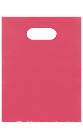 Low-Density Pink Plastic Merchandise Bags - 9" x 12"
