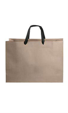 Large Kraft Premium Folded Top Paper Bags Black Ribbon Handles