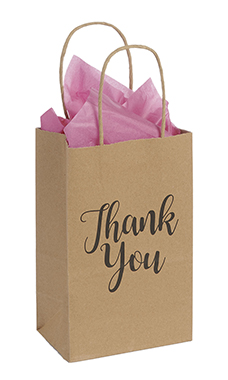Small Kraft Thank You Paper Shopping Bags 