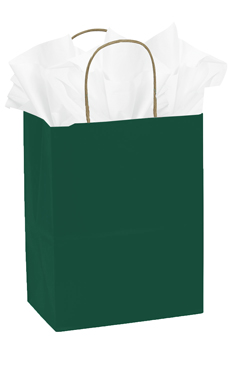 Hunter Green Kraft Paper Shopping Bags - 8" x  4" x 10"
