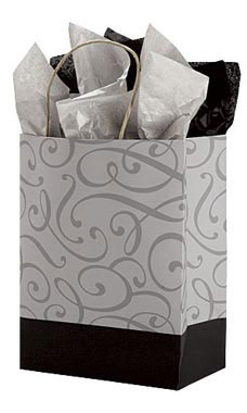 Medium Black & Silver Paper Shopping Bag