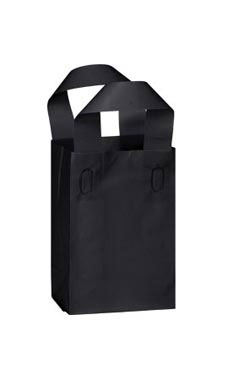 Small Black Frosted Plastic Shopping Bag