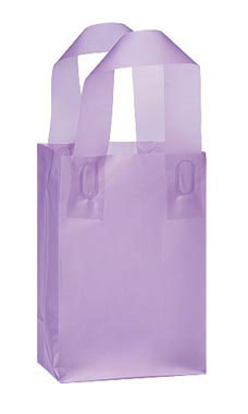 Small Lavender Frosted Plastic Shopping Bag
