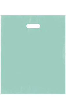 Large Aqua Blue Frosted Plastic Merchandise Bags - Case of 250