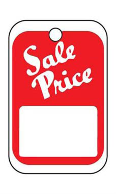 Unstrung Red & White Sales Tags