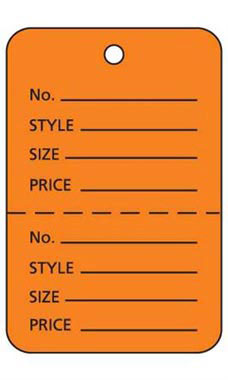 Large Orange Unstrung Coupon Price Tag