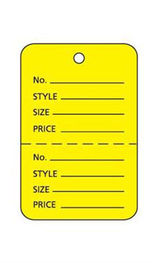 Yellow Unstrung Small Coupon Price Tag