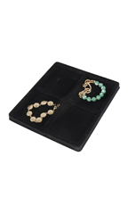 4 Section Black Flocked Tray Inserts