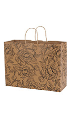 Large (Vogue) - Simple Floral Paper Shopping Bags - Case of 100
