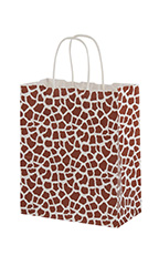 Medium - Giraffe Print Paper Shopping Bags - Case of 100