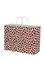 Large - Giraffe Print Paper Shopping Bags - Case of 100