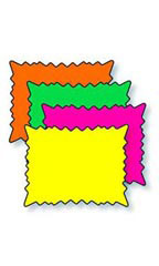 7 x 5 inch Multi-Colored Fluorescent Rectangle Burst Sign Cards