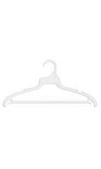 White Plastic Economy Hangers with Hang Bar