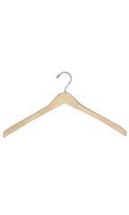 17 inch Contoured Natural Wood Coat Hangers