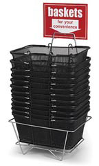 Black Metal Shopping Basket Set