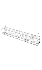 48 x 6 x 6.5 inch Black Media Grid Shelf for Slatwall & Wire Grid