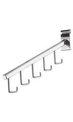 5-J-Hook Waterfall Chrome Faceout for Wire Grid