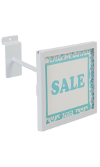 Rectangular White Faceout Sign Holder for Slatwall