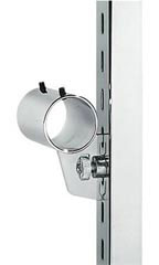 3 inch Round Chrome Hangrail Bracket for Slotted Standard - ½ inch slots 1 inch on center
