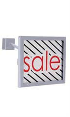 Rectangular Chrome Faceout Sign Holder for Dimensional Hangrail