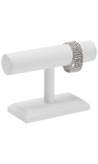 Small White Faux Leather T-Bar Display